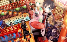 brunettes blondes anime anime boys ao no exorcist okumura rin okumura yukio amaimon shiemi moriyama Wallpaper
